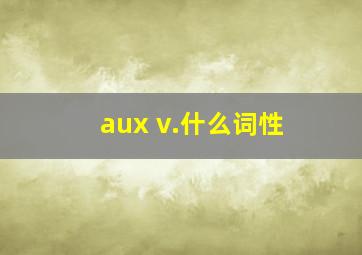 aux v.什么词性